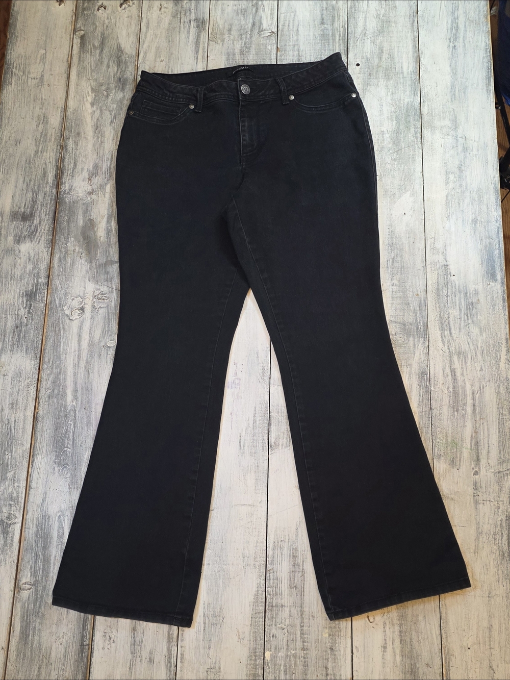 Roz & Ali Women's Flared Black Bootcut Jeans sz 14